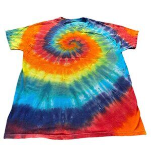 Rainbow Spiral Tie Dye Adult Tee || Large